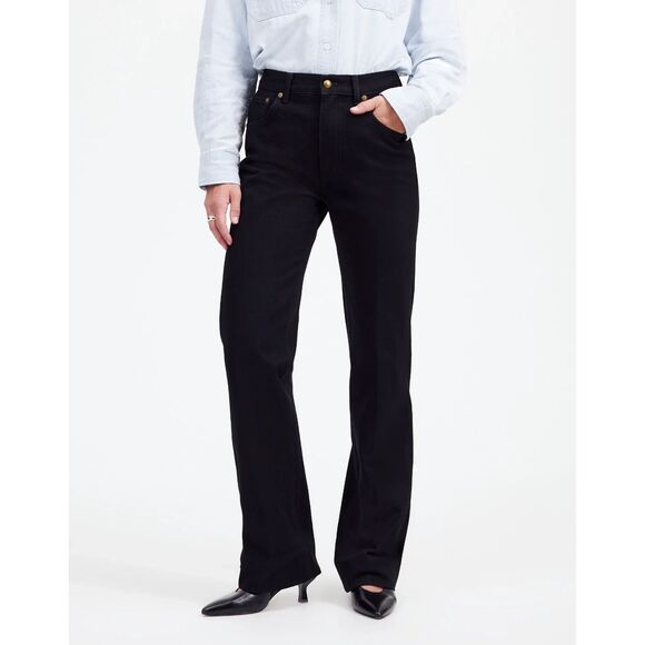 NWT Alexa Chung‎ for Madewell High-Rise Straight Jean 100% Cotton Black Denim 28 - Picture 12 of 14